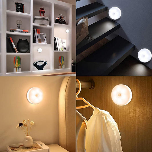 Automatic Motion Sensor Night Light – Rechargeable – Wireless LED Lamp (Auto On/Off)