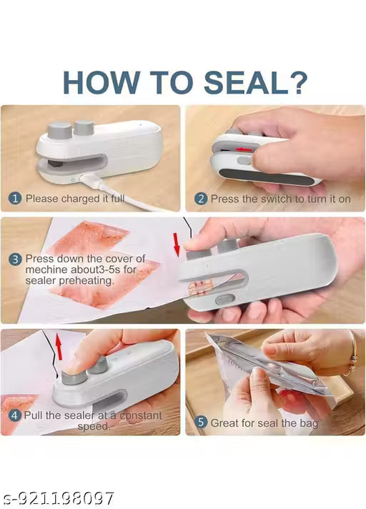 Portable Vacuum Sealer Machine – Keep Food Fresh 5X Longer