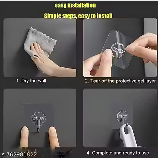 Strong Self Adhesive Wall Hooks for Kitchen & Bathroom