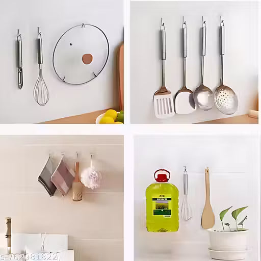 Strong Self Adhesive Wall Hooks for Kitchen & Bathroom